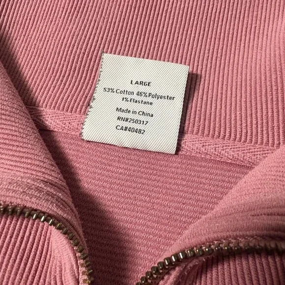 Varley Vine Half-Zip Pullover size L large pink rose gold zip sweatshirt - Picture 8 of 10